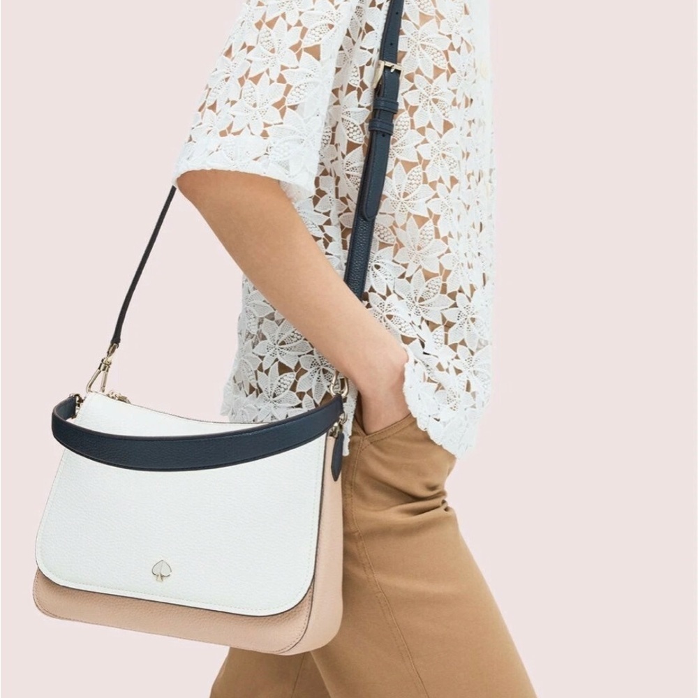Kate Spade Large Convertible Polly Flap Adj. Shoulder Bag in Blush Multi - NEW! - Picture 2 of 15
